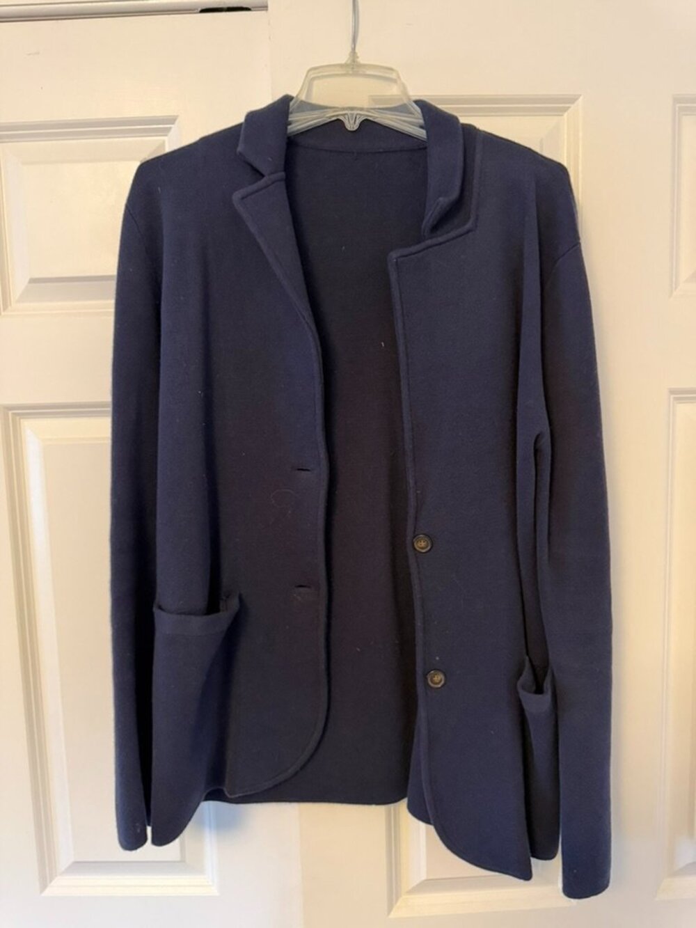 Impero Made in Italy Navy Knit Blazer Jacket Menβs XL Cotton Blend